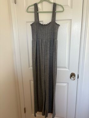 Chaser Grey Knit Smocked Jumpsuit